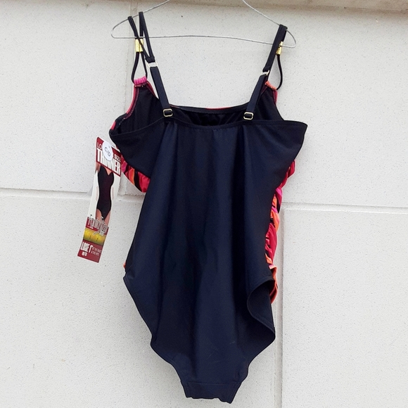 FantaSizer Minimizer Metallic Stripe 1pc  Multicolor MonokinBathing Swimsuit NWT - Picture 6 of 13